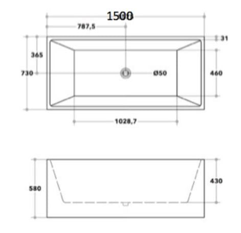 Mecca 1400mm-1700mm Multi Fit Bath