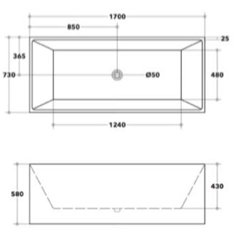 Mecca 1400mm-1700mm Multi Fit Bath