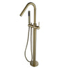 Round Mini Freestanding Bath Mixer - Brushed Bronze
