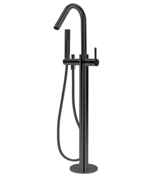Round Mini Freestanding Bath Mixer - Matte Black