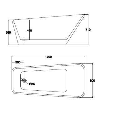 Odessy 1700mm Free Standing Bath