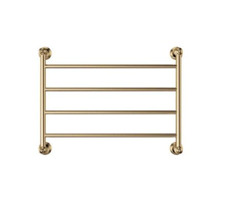 Lillian 600 x 458 Brushed Brass Heated Towel Rail
