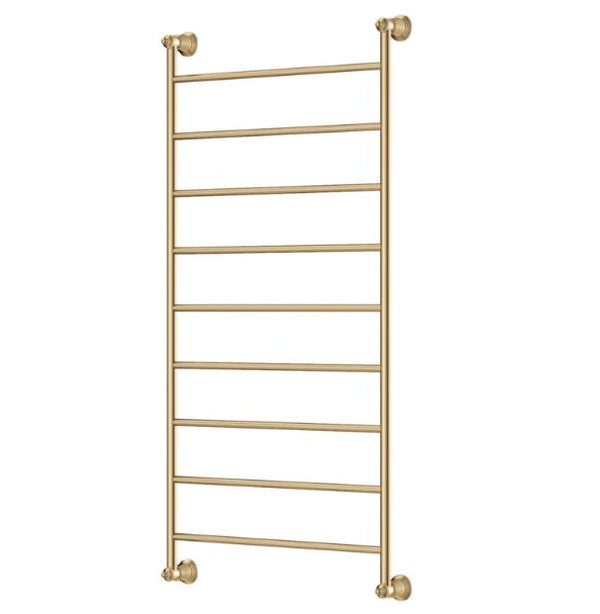 Lillian 600 x 1208 Brushed Brass Heated Towel Rail