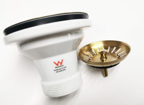 Brushed Brass Granite Sink Basket Waste