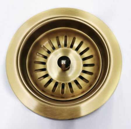 Brushed Brass Granite Sink Basket Waste