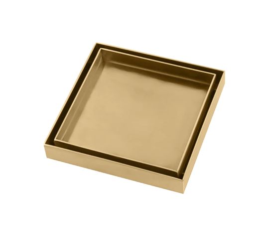 Brushed Brass Tile insert Floor Waste 120x120mm(81.3mm Outlet)