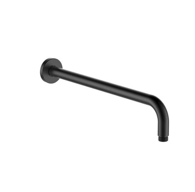 400mm Round Curved Shower Arm- Matte Black