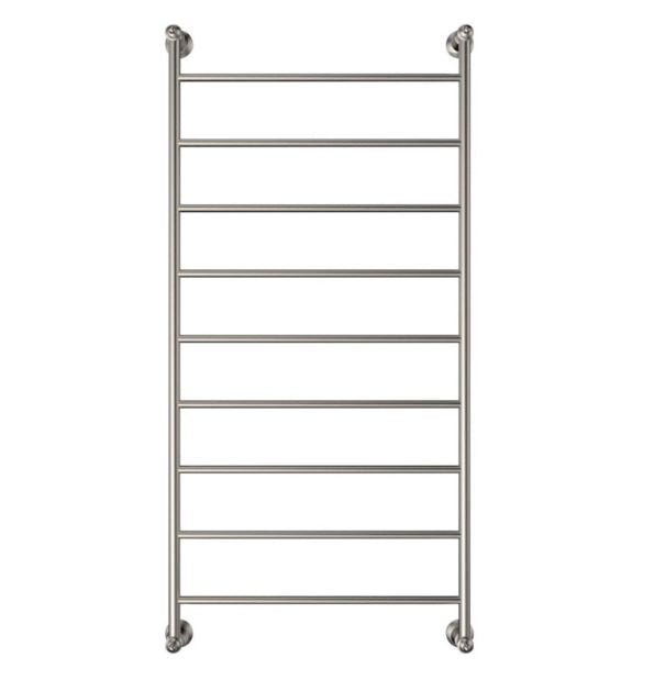 Lillian 600 x 1208 Brushed Nickel Heated Towel Rail