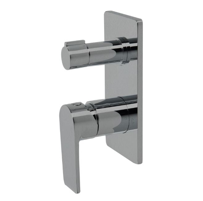 The Gabe Leva Brushed Nickel Wall Mixer W/ Diverter