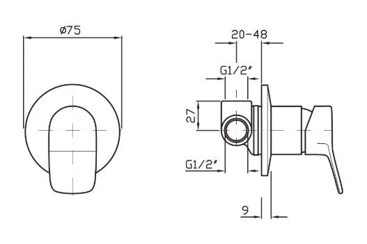 Zucchetti Brim Wall mixer