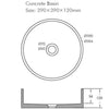 Concrete 390 Basin - Grey Mist