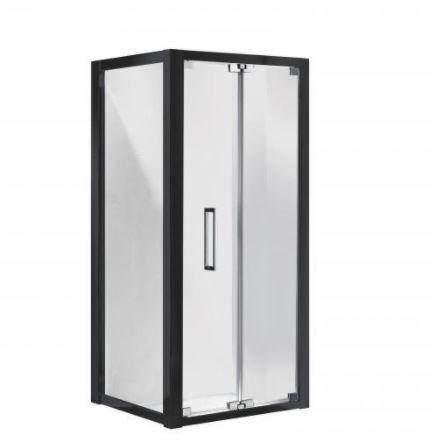 Black Corsica Bi Fold Sliding shower screen - Bayside Bathroom