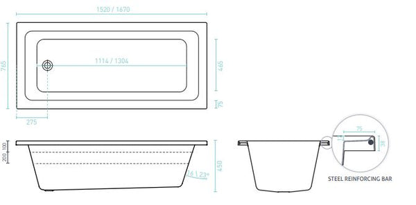 Cortez 6 Jet Spa Bath- Builders Range