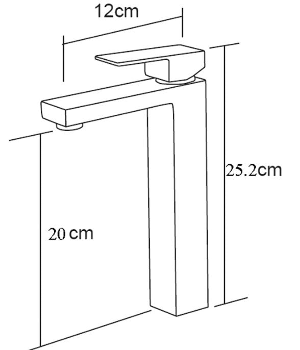 Cube Tall Basin mixer- Matte Black