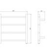 Cubo Matte Black 500 Square 4 Bar Heated Towel Rail