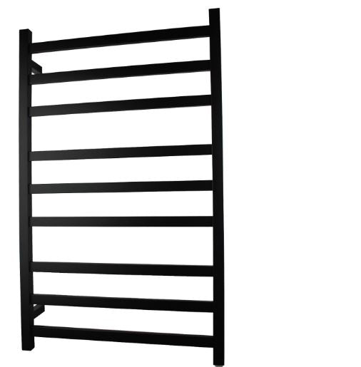 Cubo Black 600 Square 9 Bar Heated Towel Rail