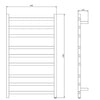 Cubo Black 600 Square 9 Bar Heated Towel Rail