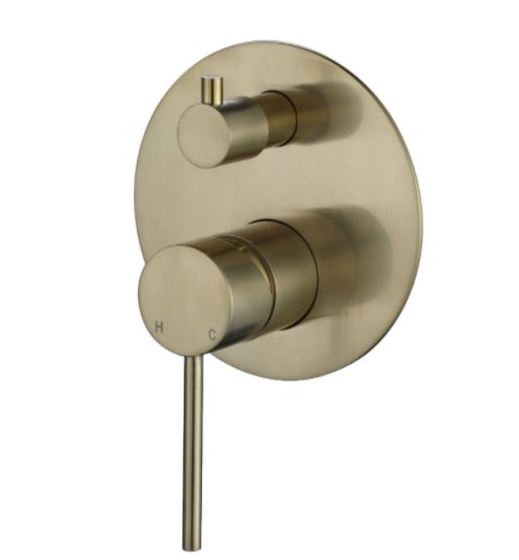 Round Mini Shower mixer Divertor - Brushed Bronze