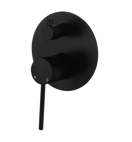 Round Mini Shower mixer Divertor - Matte Black