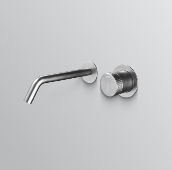 Diamond Bath Mixer Set- Brushed Nickel