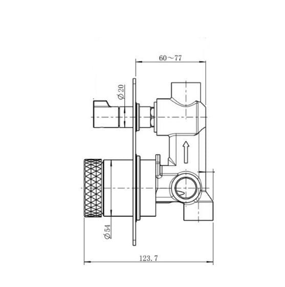 Diamond Shower Mixer W/ Divertor- Brushed Nickel