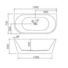Ecco Back To Wall Bath 1300-1700mm