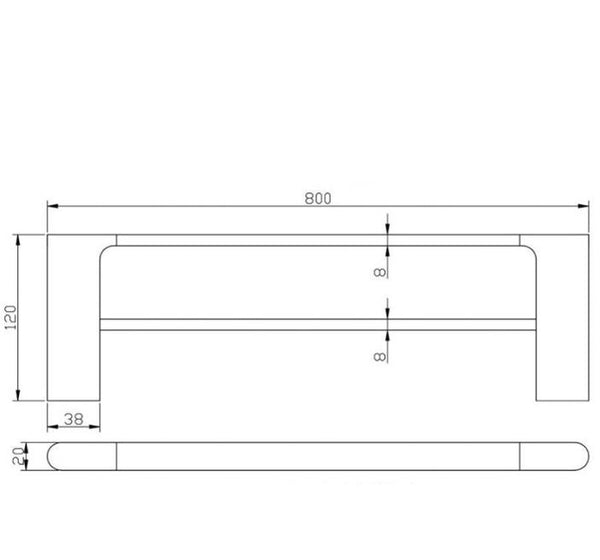 Maya 600- 800mm Double Towel Rail