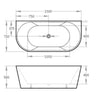 Ecco Back To Wall Bath 1300-1700mm