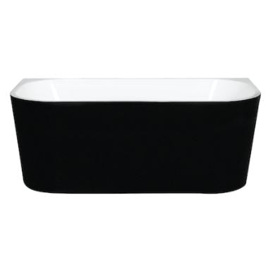 Ecco Black Back To Wall Bath-1500mm