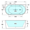 Ecco Black Back To Wall Bath-1500mm