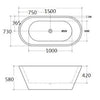 Matte White Oval Freestanding Bath