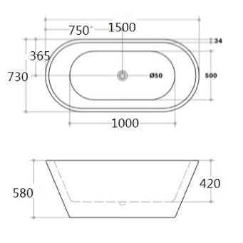 Matte White Oval Freestanding Bath