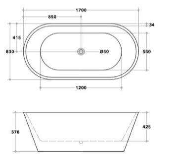 Matte White Oval Freestanding Bath