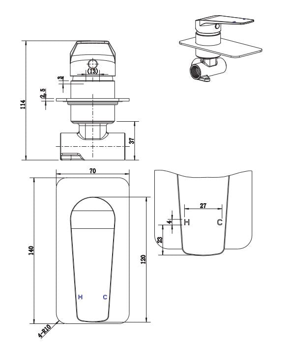 Exon Shower Mixer- Matte Black