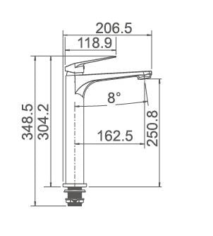 Exon Tall Basin Mixer- Chrome