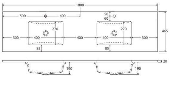 Dove Grey Ready Made Stone Tops - Bayside Bathroom