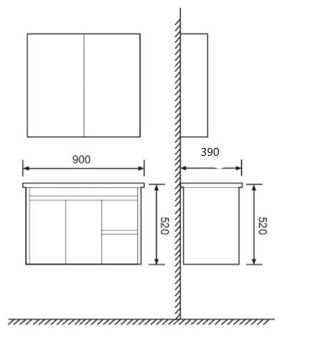 Florence 900mm Slimline Wall Hung Vanity