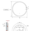Round 700mm Gunmetal Framed LED Mirror