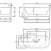 Lincoln Fluted Oval Matte White 1500-1700mm Freestanding Bath