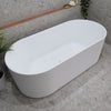 Lincoln Fluted Oval Matte White 1500-1700mm Freestanding Bath