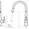 Galiano pull out sink mixer - Brushed Copper