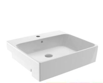 Gemelli 550 Semi Recessed basin 1TH