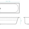 Giorgia Pressed Metal Bath 1500mm-1700mm