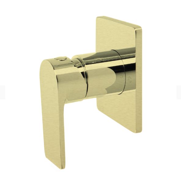 The Gabe Leva Brushed Brass Wall Mixer