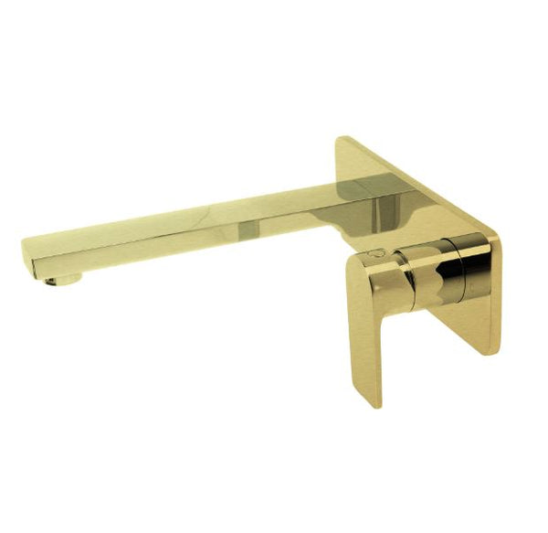 The Gabe Leva Brushed Brass Wall Outlet Mixer