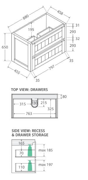 Hampton 900mm Vanity