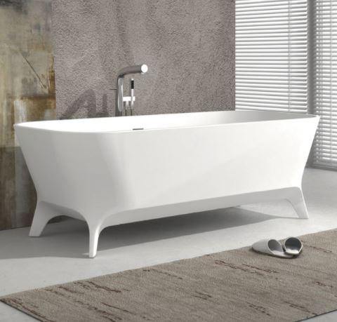 Hampton Matte White Stone bath - Bayside Bathroom