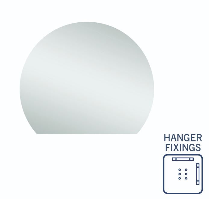 D-Shaped 900x750 Polished Edge Mirror