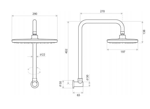 Huntingwood Wall Shower- Chrome