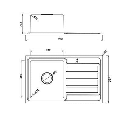 Impact 1 bowl & Drainer